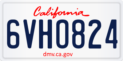 CA license plate 6VHO824