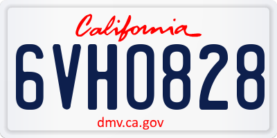 CA license plate 6VHO828