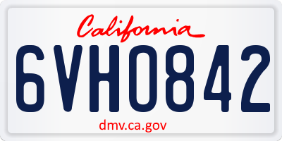 CA license plate 6VHO842