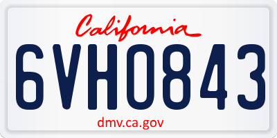 CA license plate 6VHO843