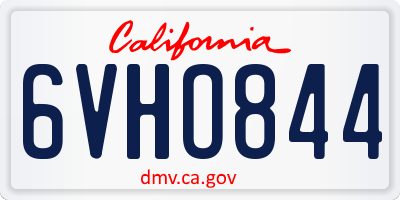 CA license plate 6VHO844