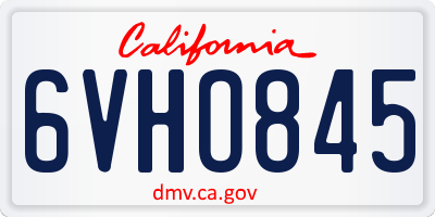 CA license plate 6VHO845