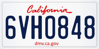 CA license plate 6VHO848