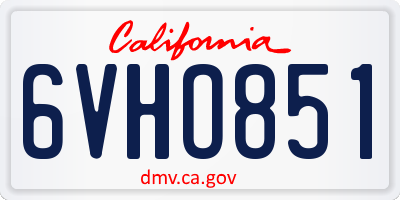 CA license plate 6VHO851