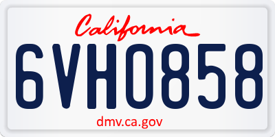 CA license plate 6VHO858
