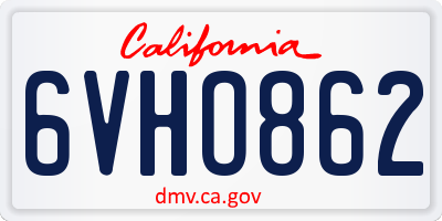 CA license plate 6VHO862