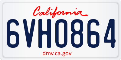 CA license plate 6VHO864