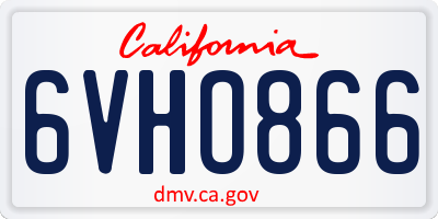 CA license plate 6VHO866