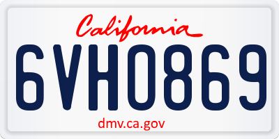 CA license plate 6VHO869
