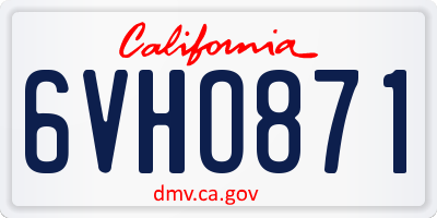 CA license plate 6VHO871