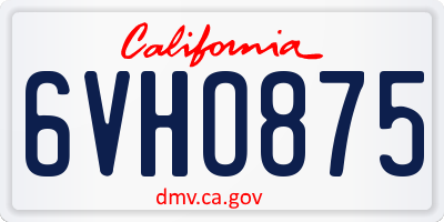 CA license plate 6VHO875