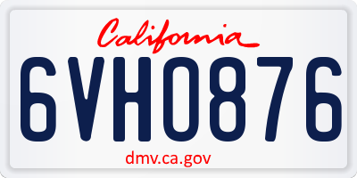 CA license plate 6VHO876