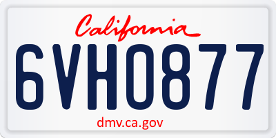 CA license plate 6VHO877