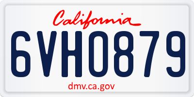 CA license plate 6VHO879