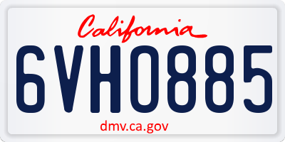 CA license plate 6VHO885
