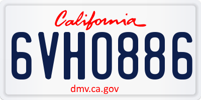 CA license plate 6VHO886