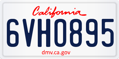 CA license plate 6VHO895