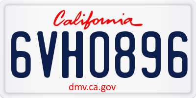 CA license plate 6VHO896