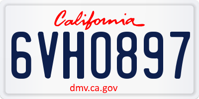 CA license plate 6VHO897