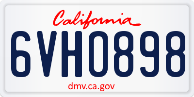 CA license plate 6VHO898
