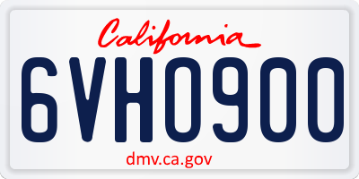 CA license plate 6VHO900