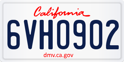 CA license plate 6VHO902