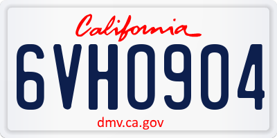 CA license plate 6VHO904