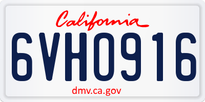 CA license plate 6VHO916