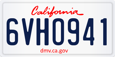 CA license plate 6VHO941