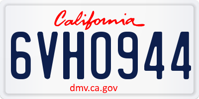 CA license plate 6VHO944