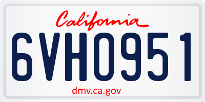 CA license plate 6VHO951