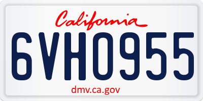 CA license plate 6VHO955