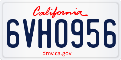 CA license plate 6VHO956
