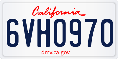 CA license plate 6VHO970