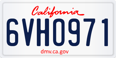 CA license plate 6VHO971