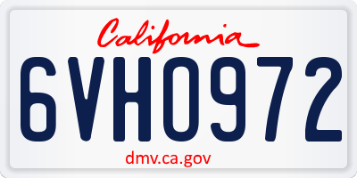 CA license plate 6VHO972