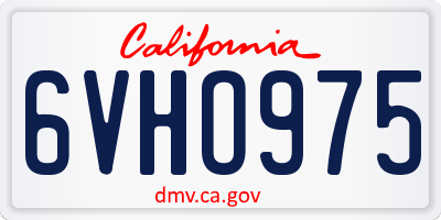 CA license plate 6VHO975