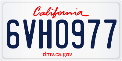 CA license plate 6VHO977