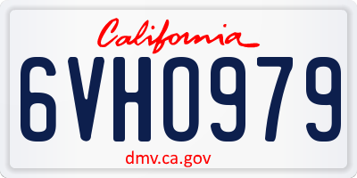 CA license plate 6VHO979