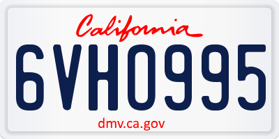 CA license plate 6VHO995
