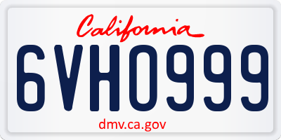 CA license plate 6VHO999