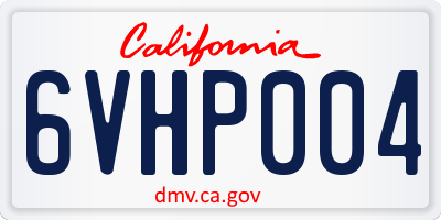 CA license plate 6VHP004