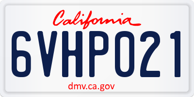 CA license plate 6VHP021