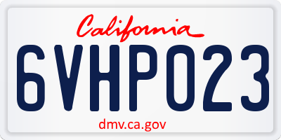CA license plate 6VHP023