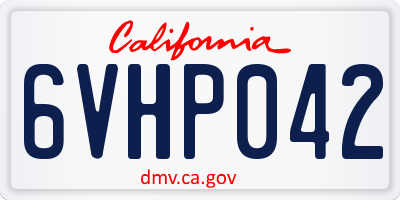 CA license plate 6VHP042