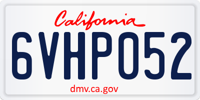 CA license plate 6VHP052