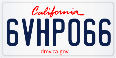 CA license plate 6VHP066