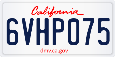 CA license plate 6VHP075
