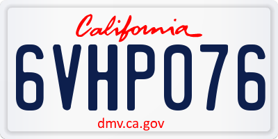 CA license plate 6VHP076