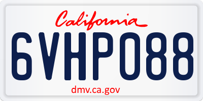 CA license plate 6VHP088